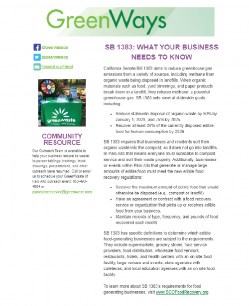 GreenWaste Fall 2021 Commercial Newsletter Image