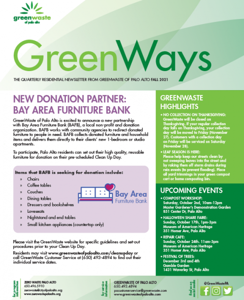 GreenWaste Fall 2021 Residential Newsletter Image
